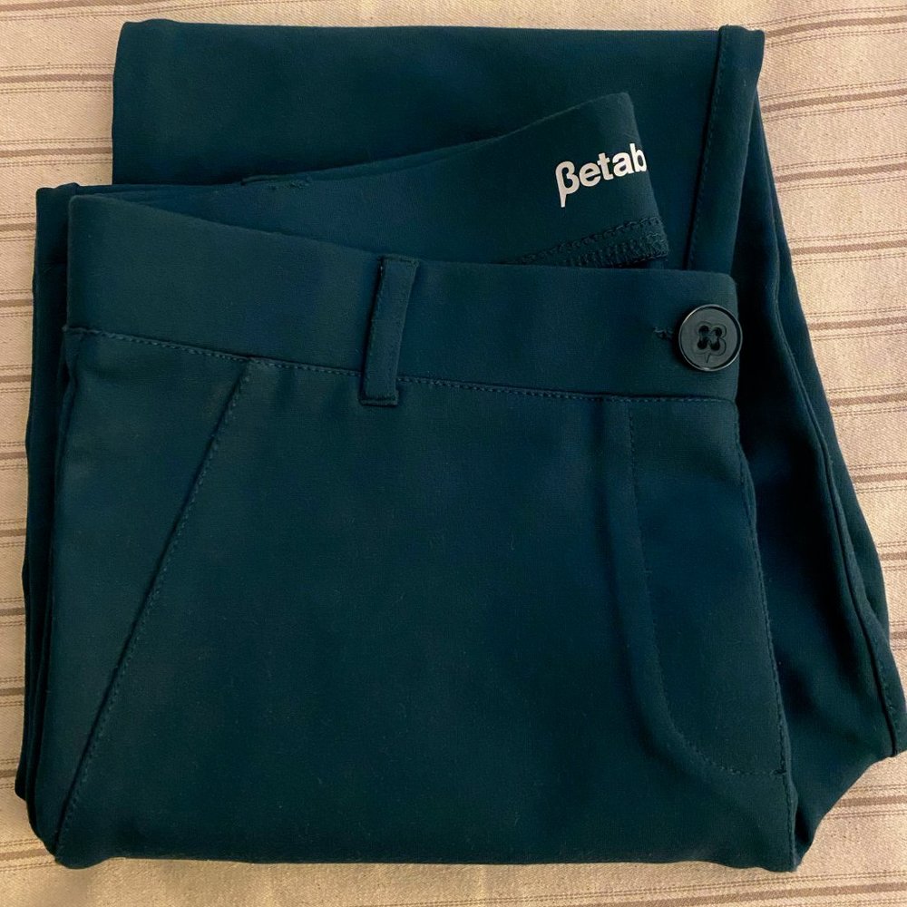 Betabrand Two Pocket Dress Pant Yoga Pants, Forest Green, Size Medium